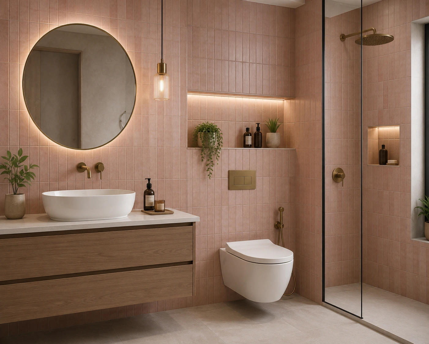 Bathroom wall dado tiles