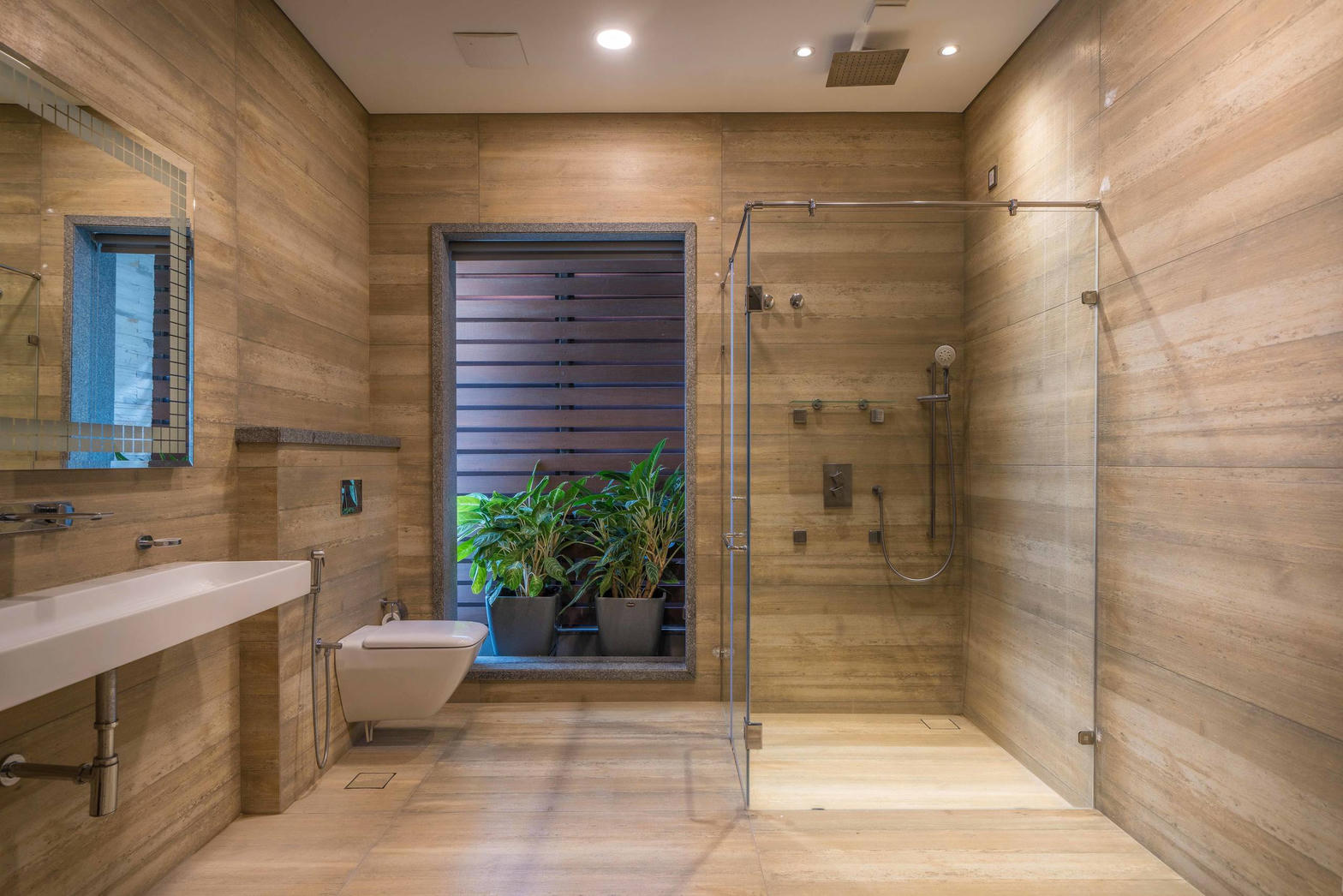 Glass shower partition